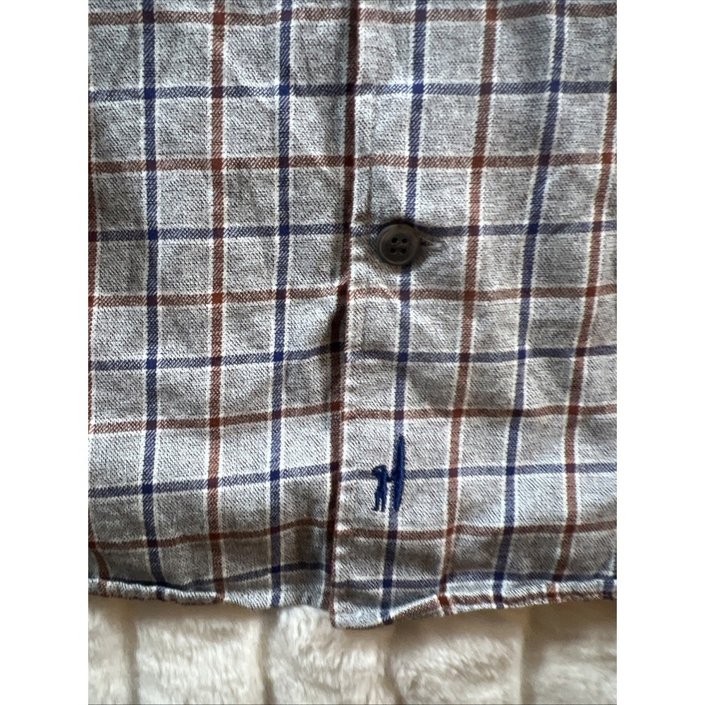 Johnnie-O Top Shelf Button Up Shirt Gray Men's XL Window Pane - Picture 4 of 9